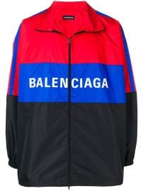 Balenciaga logo wind breaker logo wind breaker at Farfetch